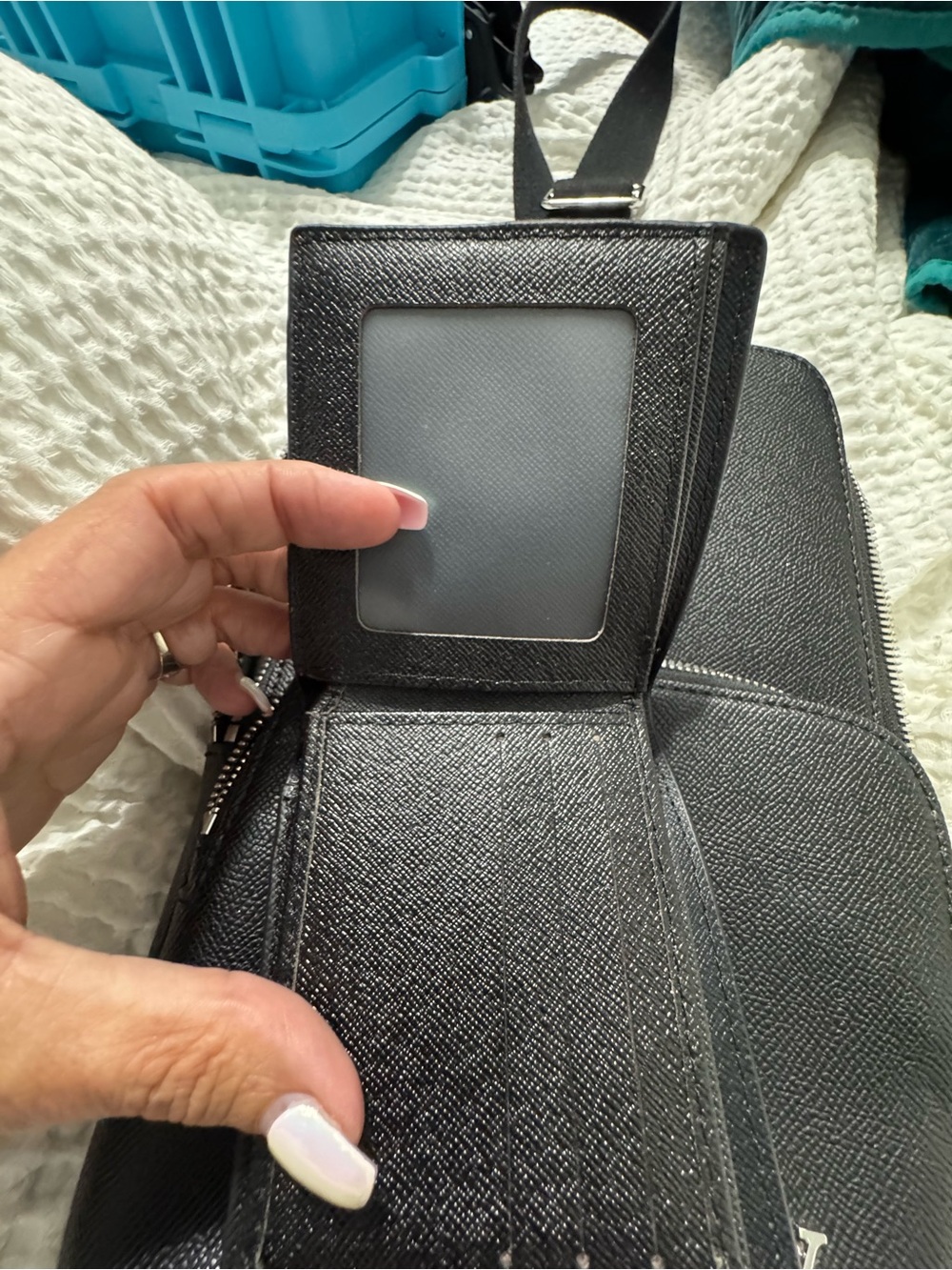 Black Saffiano Leather ID Luggage Tag